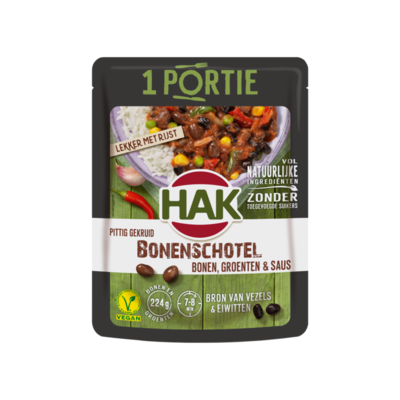 Hak Pittig Gekruid Bonenschotel Bonen, Groenten & Saus